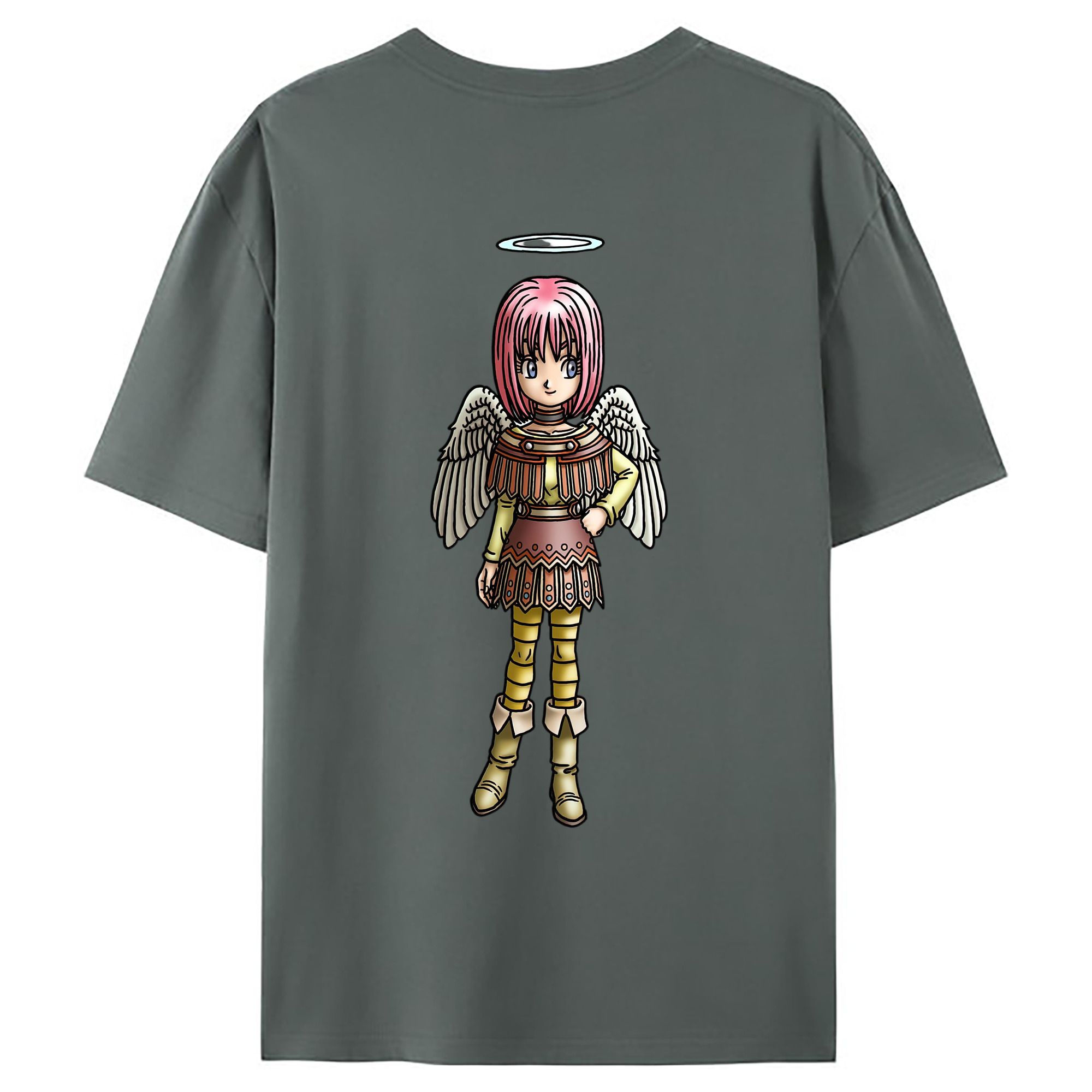 （画像用） ドラゴンクエスト Doragon Kuesuto Dragon Quest 綿100％ メンズ半袖Tシャツ（バックプリント） 通気性
